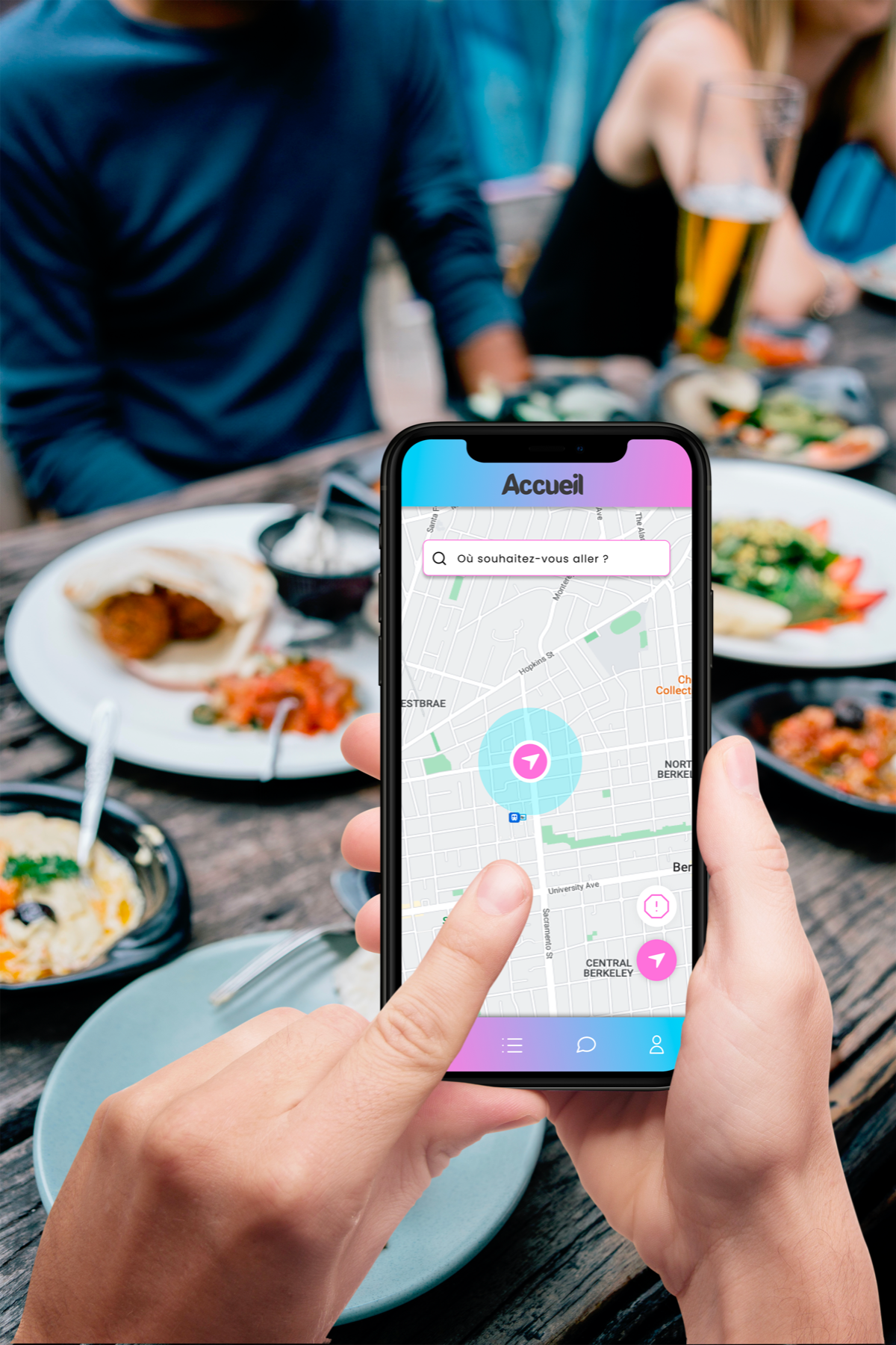 Saisie de la destination dans l'application Charlotte
