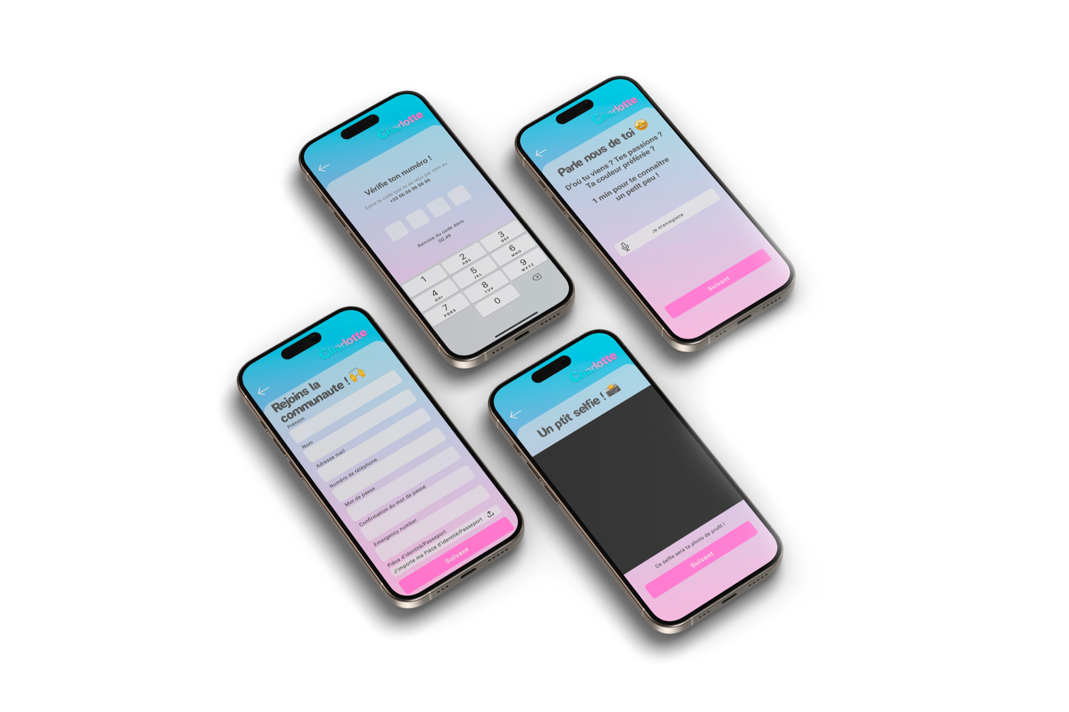 Fonctionnalités de l'application Charlotte